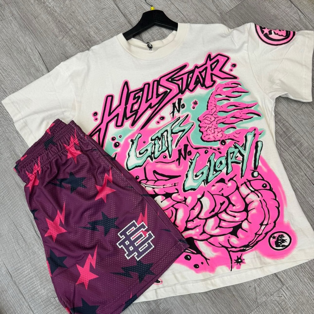 Hellstar shirt and EE SHORTS